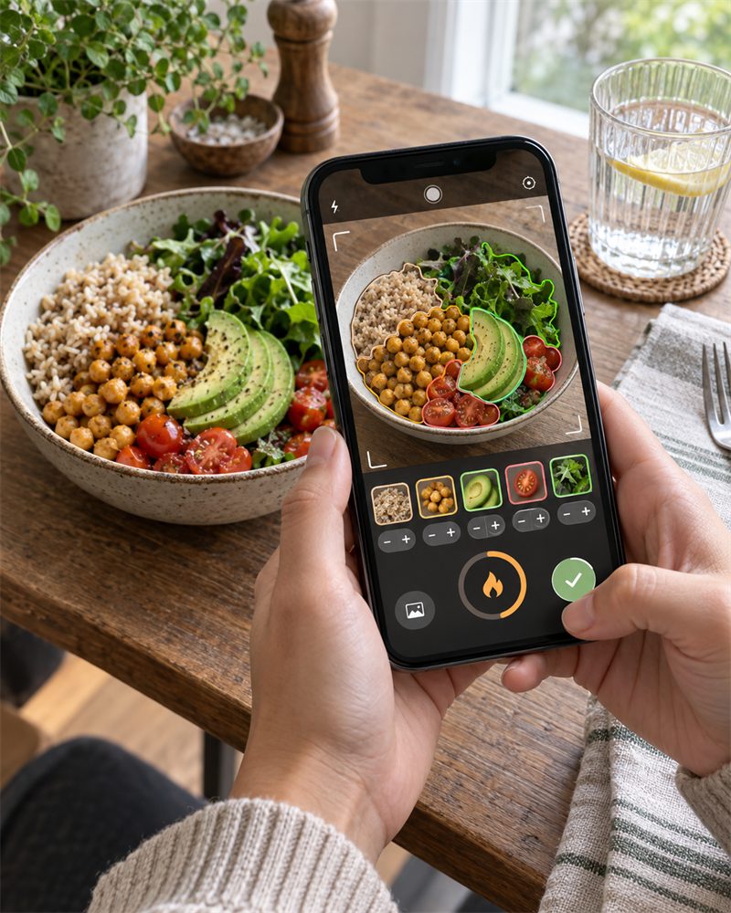 Ernährungs-App erkennt die Zutaten einer Bowl einzeln