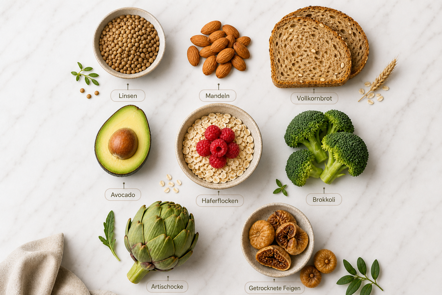 Selección de los mejores alimentos ricos en fibra: legumbres, frutos secos, cereales integrales y frutas